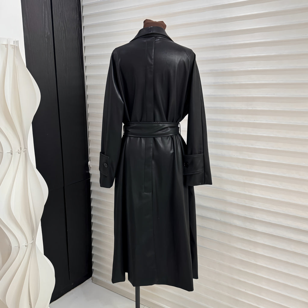 Draped City Leather Trench – LUXE Edition