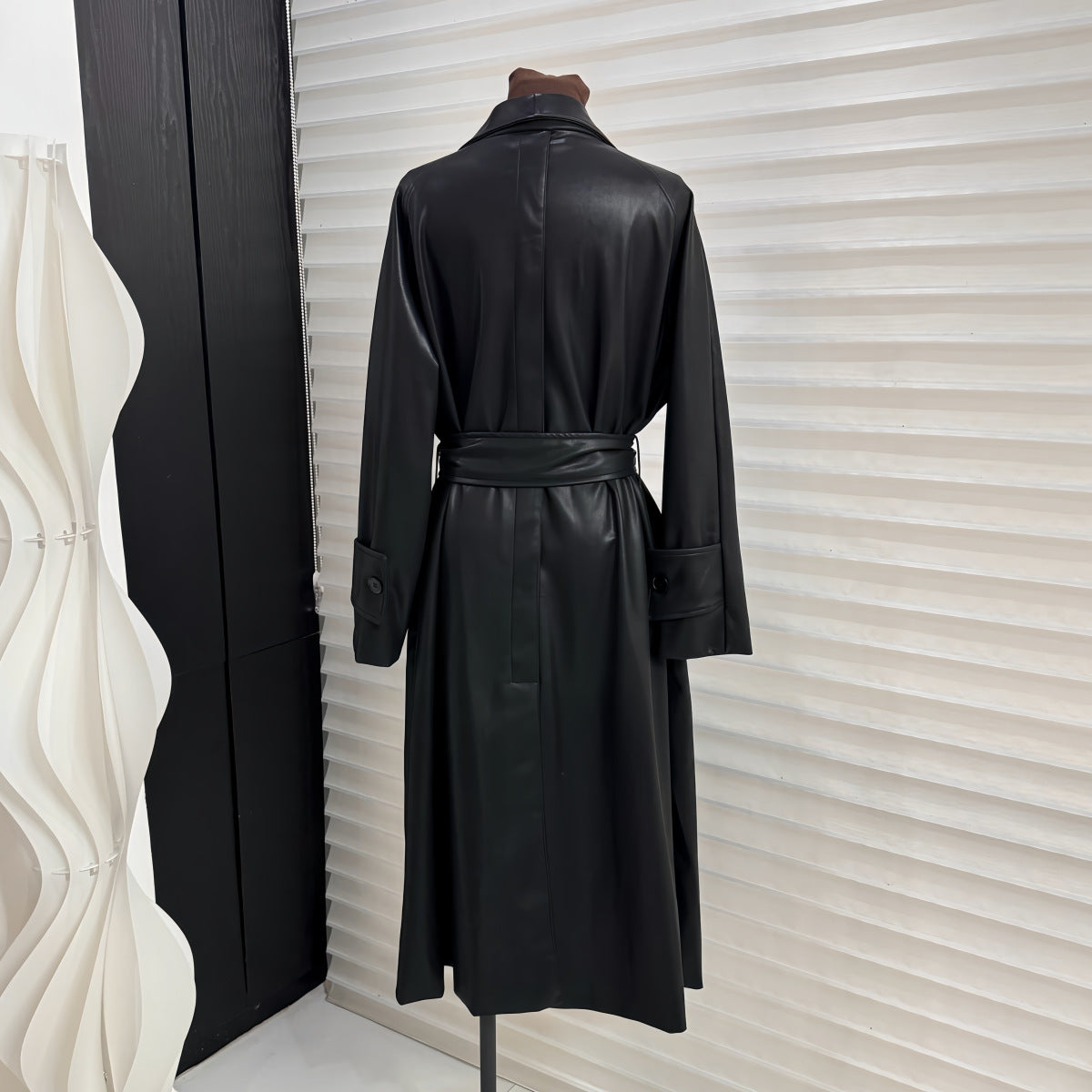 Draped City Leather Trench – LUXE Edition