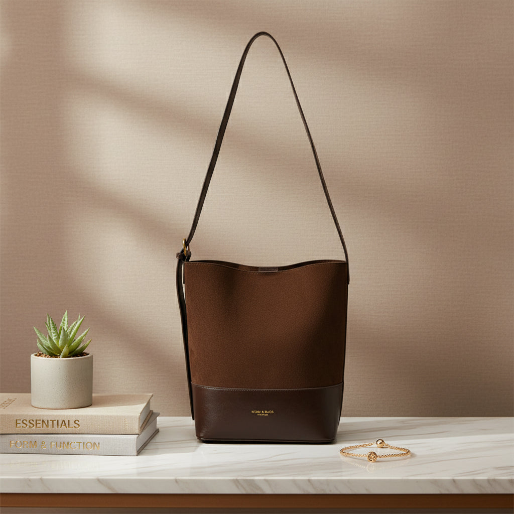 Suede Contrast Bucket Bag – CORE Edition