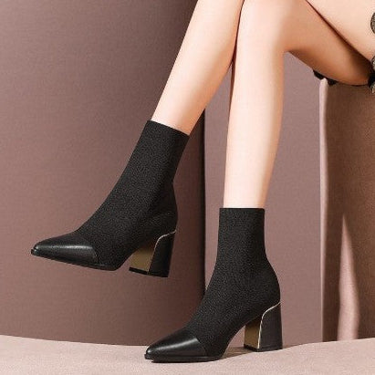 Sophia Elastic Ankle Boots – LUXE Edition
