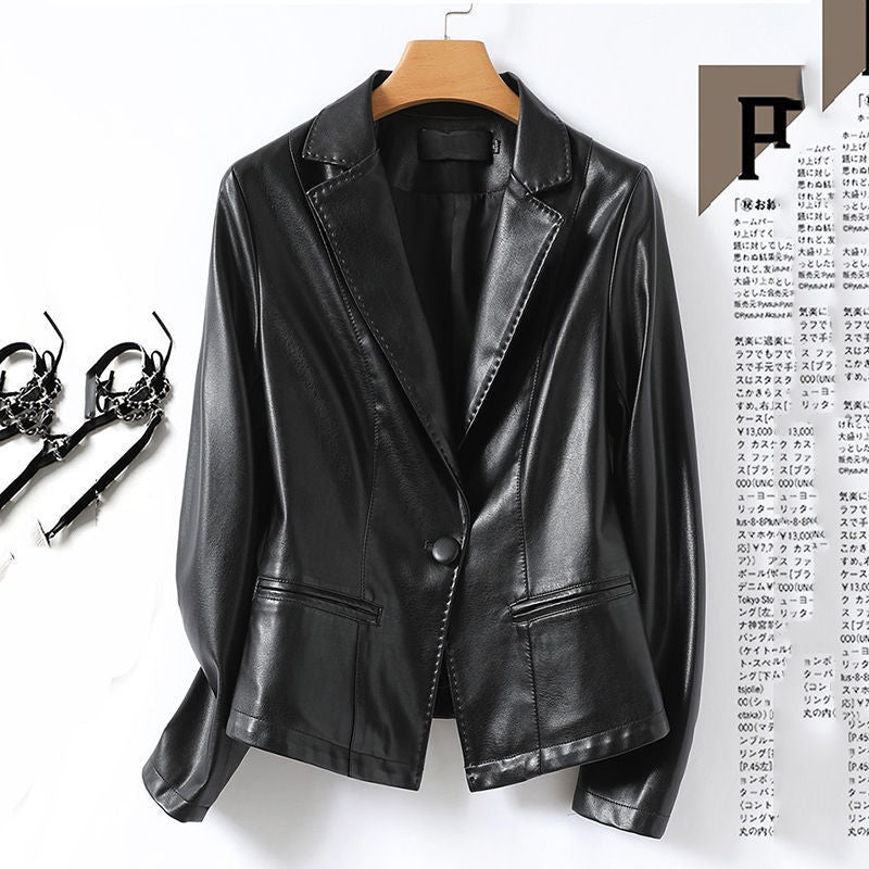 Ariana Faux Leather Blazer – EDGE Edition