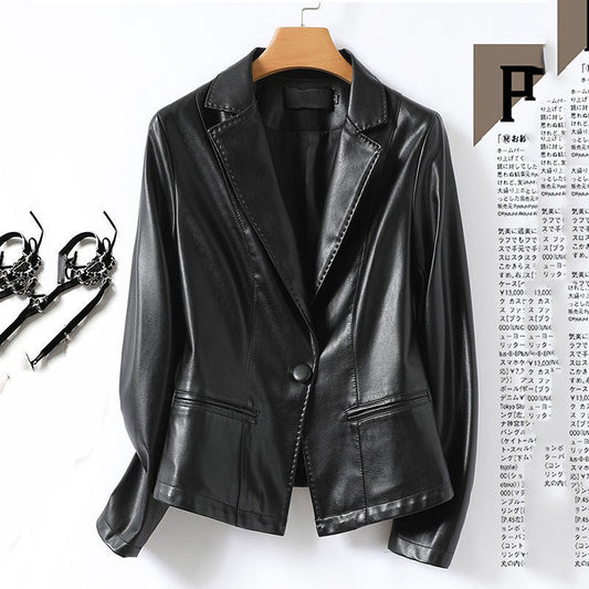 Ariana Faux Leather Blazer – EDGE Edition