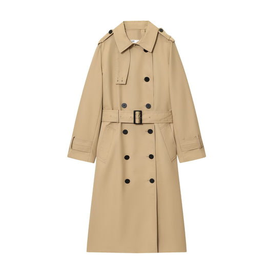 Women's Long Graceful And Fashionable Double Breasted Trench Coat